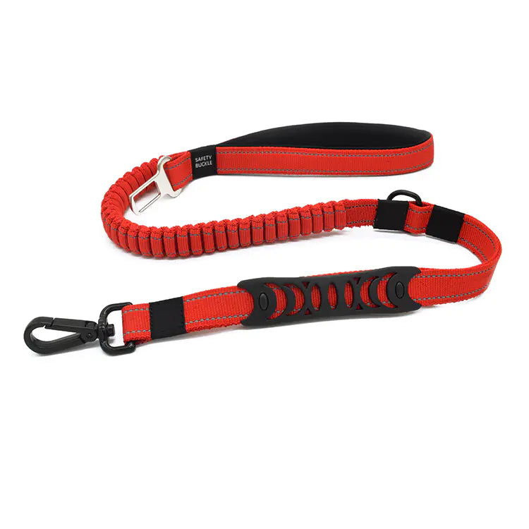 Retractable Reflective Traction Belt with Buffer leash