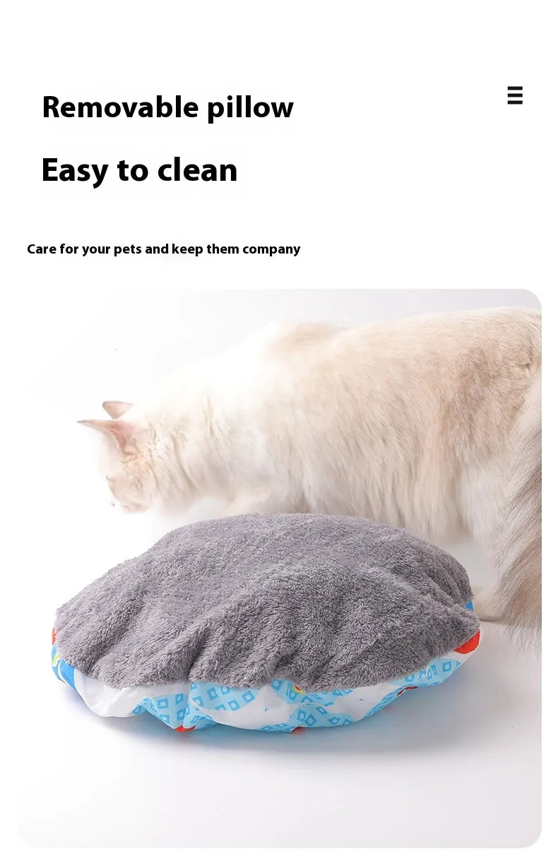 Semi-Closed Bear Head Cat Nest Bed.