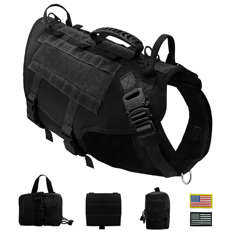 Large Dog Vest with Leash and Backpack Combo