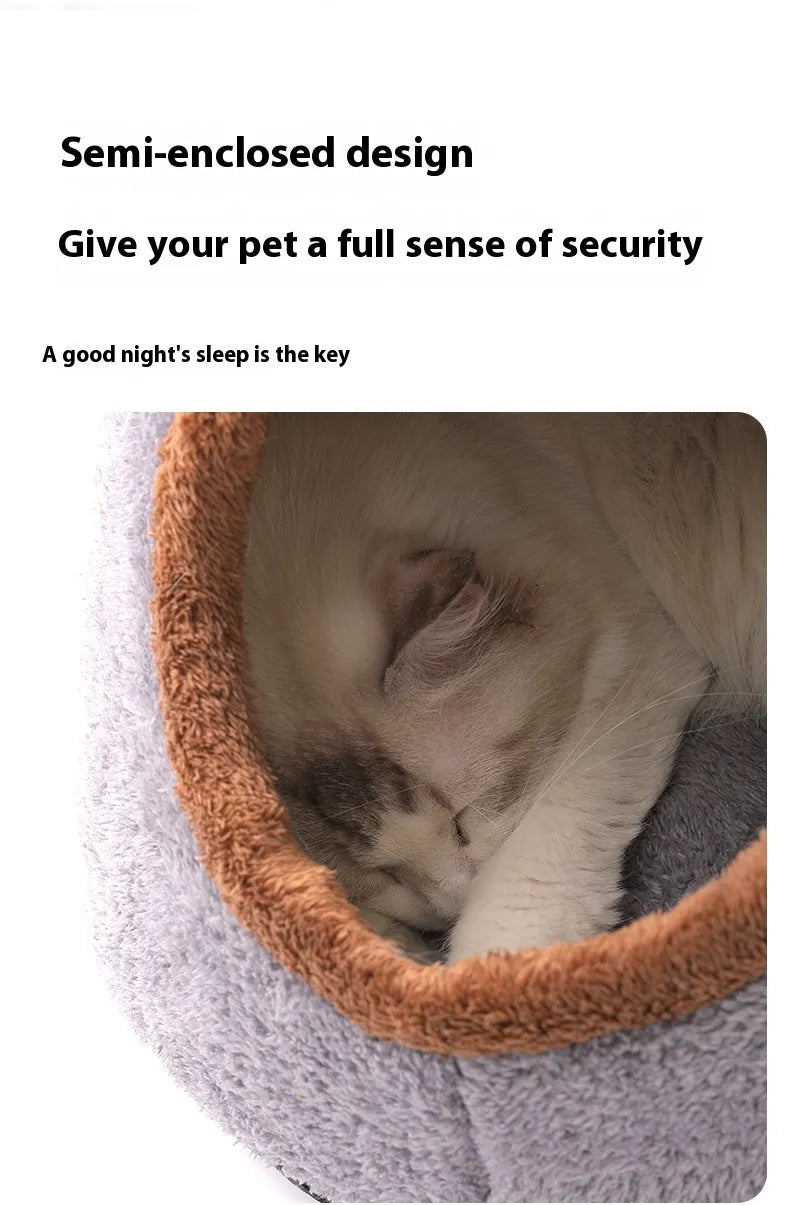 Semi-Closed Bear Head Cat Nest Bed.