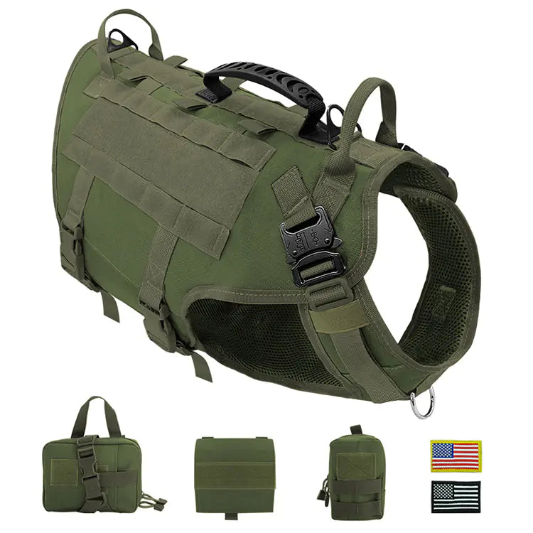Large Dog Vest with Leash and Backpack Combo